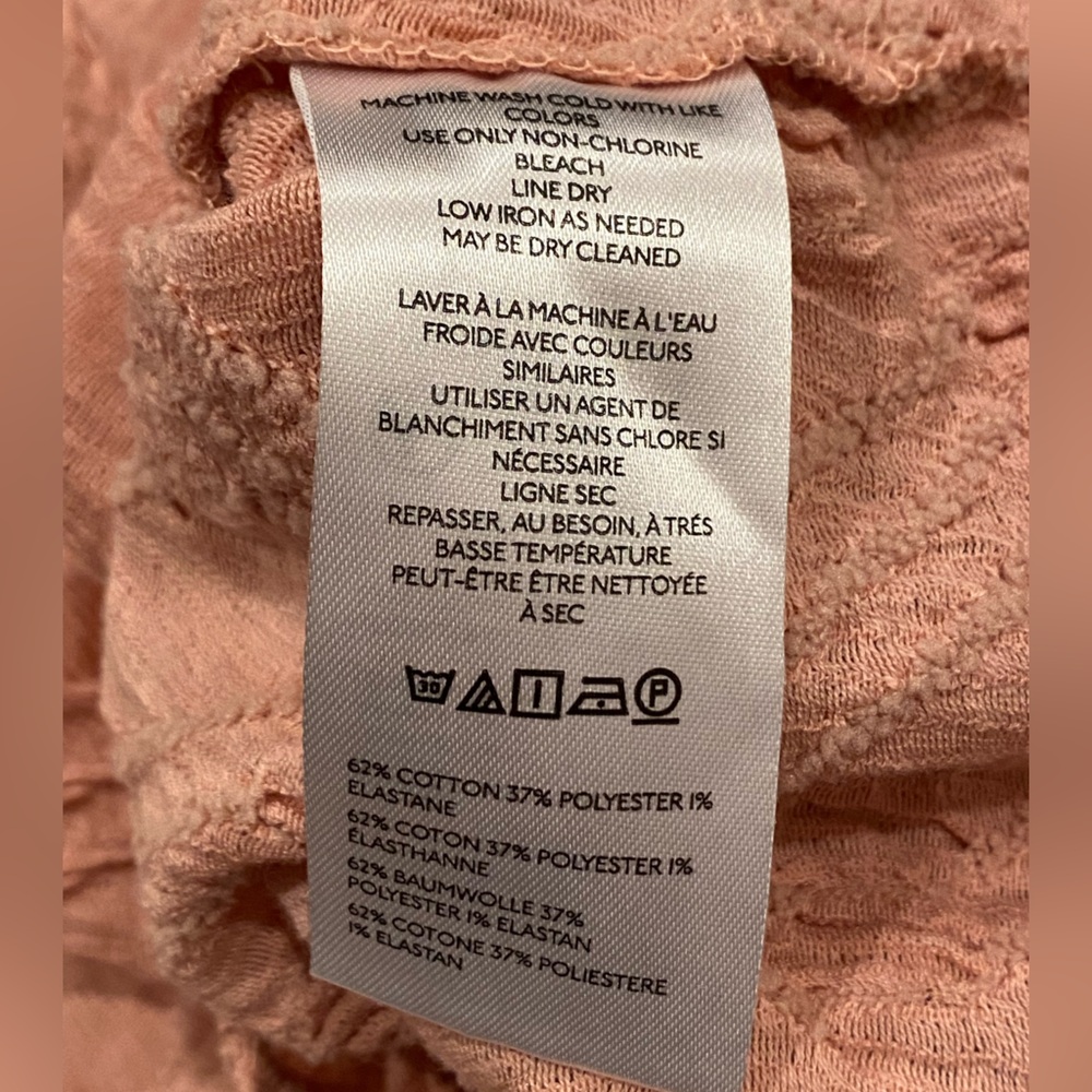 Mock Neck Small Anthropologie Ribbed Textured Top Blouse Dusty Pink Long Sleeve - Picture 5 of 6